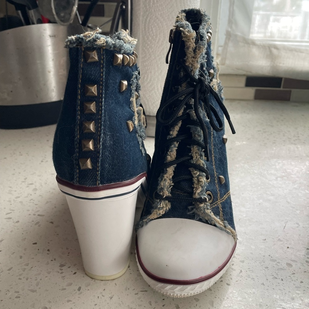 Converse style heeled sneakers